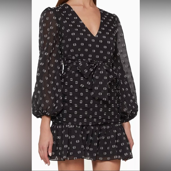 KEEPSAKE THE LABEL Call Me Mini WOMENS Dress Black with White Polka Dots Small. - Picture 4 of 14